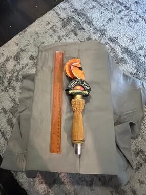 Shock Top Belgian White Beer Tap Handle Mohawk Orange Breweriana Bar